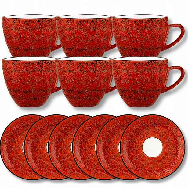 Šálek na espresso porcelánový červený 75 ml s podšálkem 11 cm Wilmax