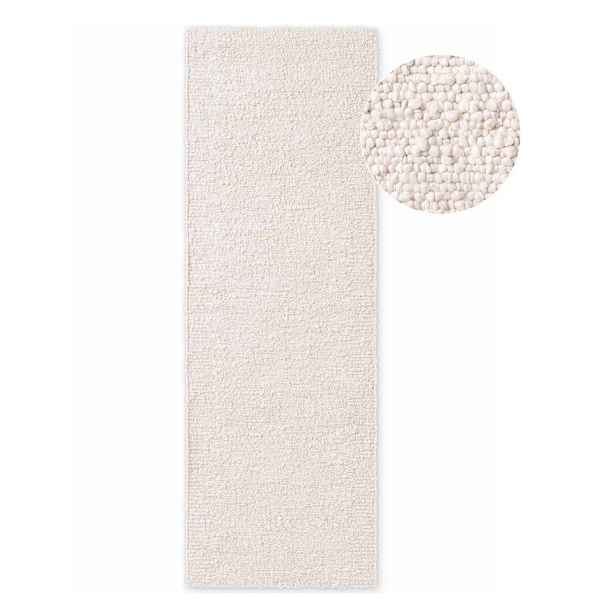 Slonovinový ručně tkaný běhoun z materiálu bouclé 80x200 cm Notting Hill Portobello – Ted Baker