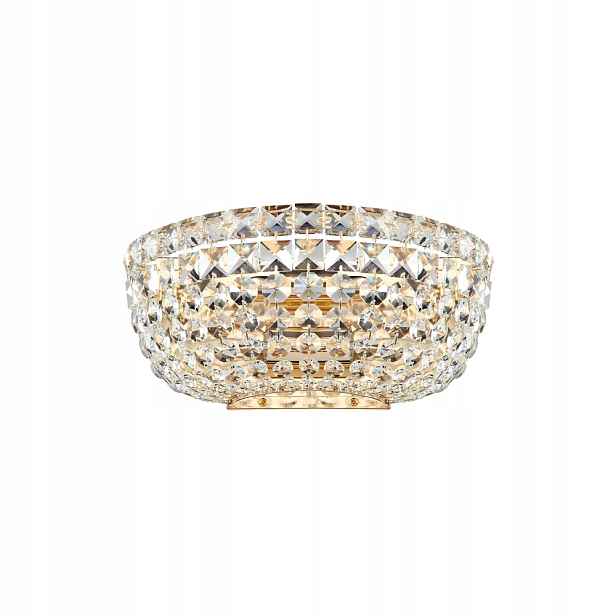 Nástěnná lampa zlatá s krystaly glamour, půlkruhová Maytoni