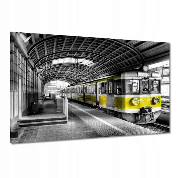 Obrazy 120x80 Žlutý vlak EN57 773rb