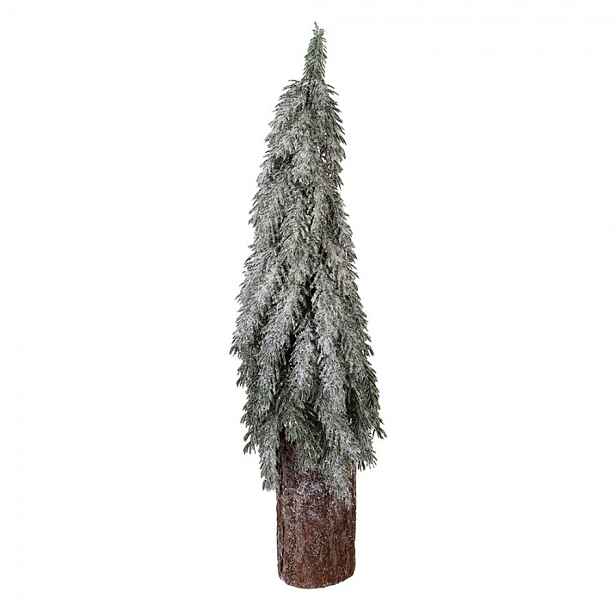 Vánoční dekorace jehličnatý zasněžený stromek na dřevě - Ø 18*57 cm Clayre & Eef