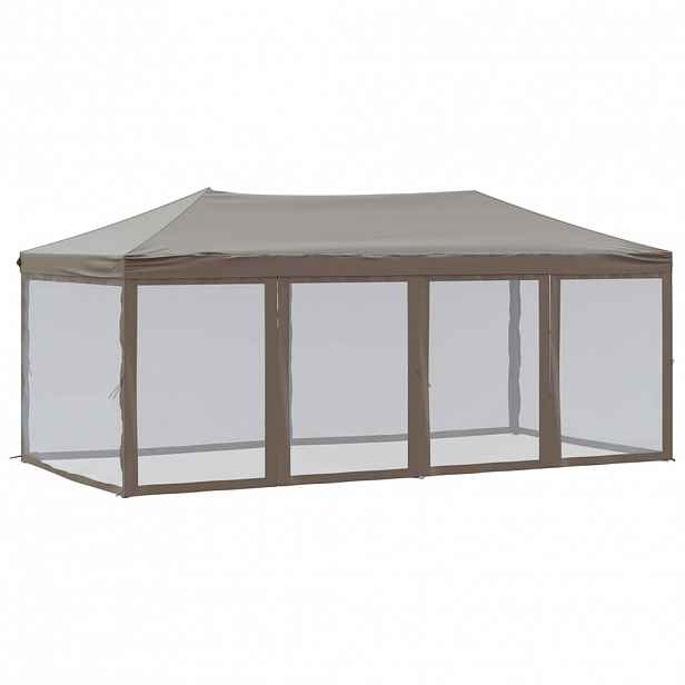 vidaXL Skládací party stan s bočními stěnami taupe 3 x 6 m