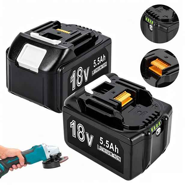 2X Akumulátor Baterie Náhradní Pro Makit 18V 5500MAH S Led, Vysoká Kvalita