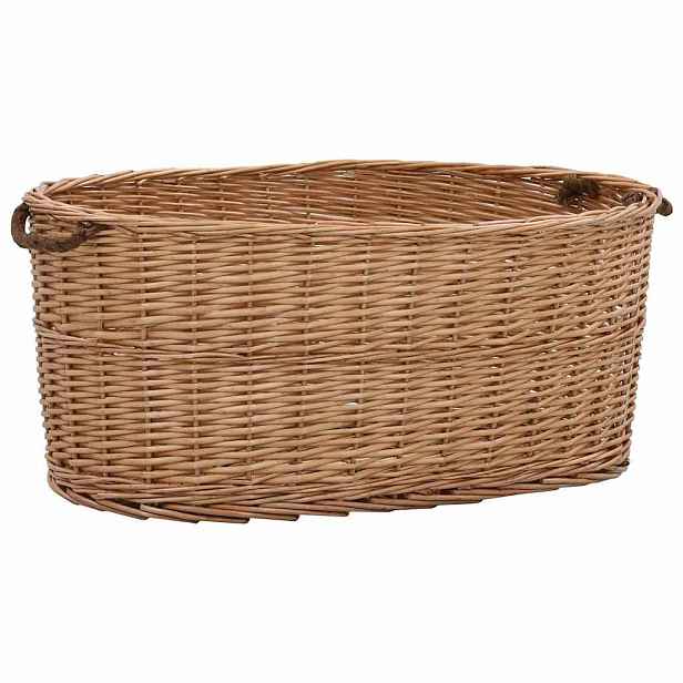vidaXL Koš na dřevo s držadly 78 x 54 x 34 cm přírodní vrba