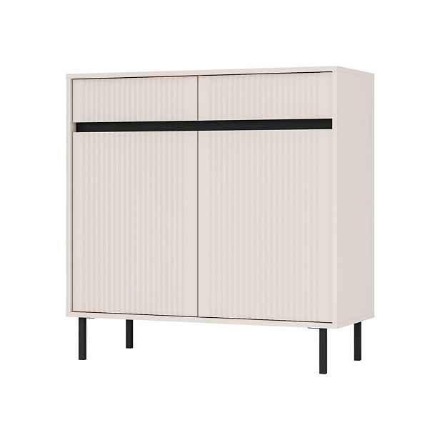 MASSENO KOMODA OSTIA, 100/100/40 cm s 2 zásuvkami a 2 dvířky, béžová