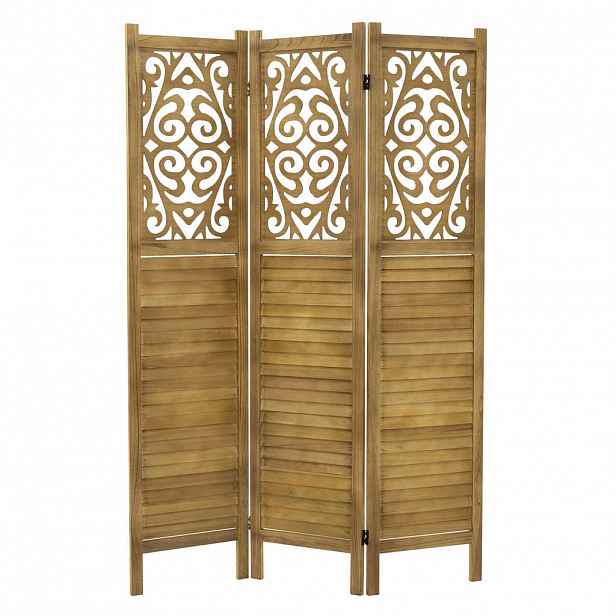 ML-DESIGN PARAVENT 3dílný Tokio 170x121 cm z přírodního dřeva