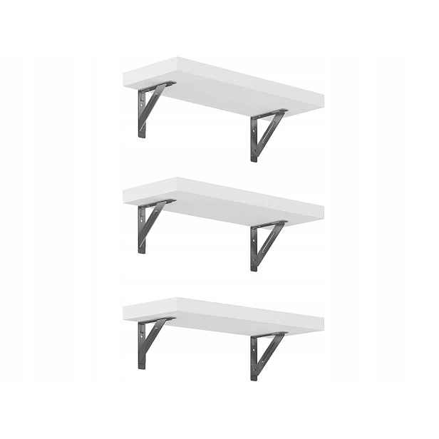 Sada 3 nástěnných polic AW1W-3, 400 × 150 × 25 mm, bílé