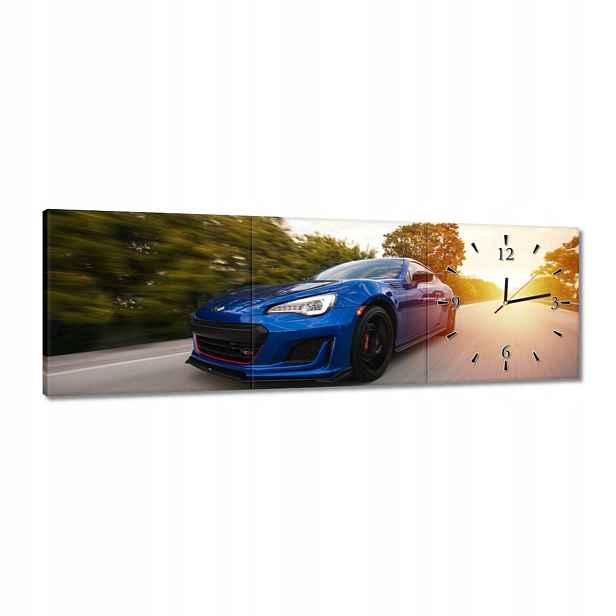 Hodiny 90x30 Automobilový průmysl Modré Auto