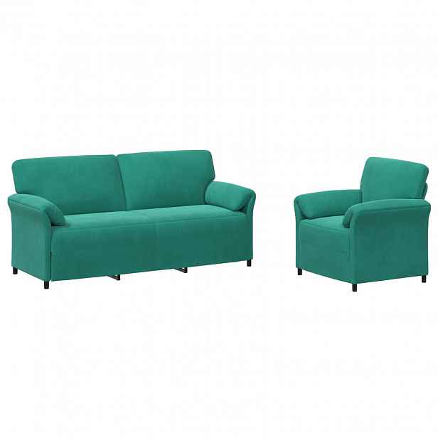vidaXL Set pohovek 2 ks Tyrkysová Samet