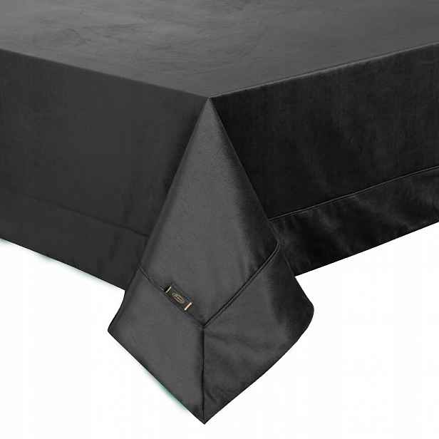Dekorativní ubrus Velvet 145 x 180 cm černý na stůl s lavicí Boho Glamour