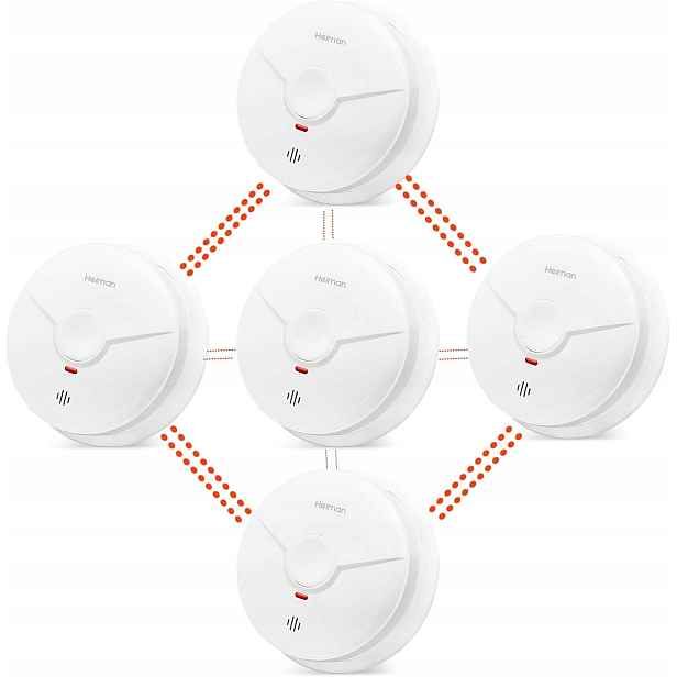 Detektory kouře Heiman HM-635PHW – sada 5 kusů, alarm 85 dB, baterie 10 la