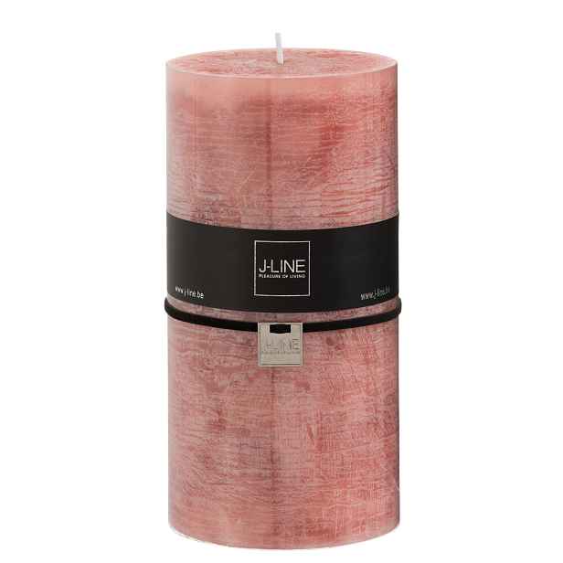 Lososová nevonná svíčka ve tvaru válce xxl - 140 h - 10*10*20 cm J-Line by Jolipa