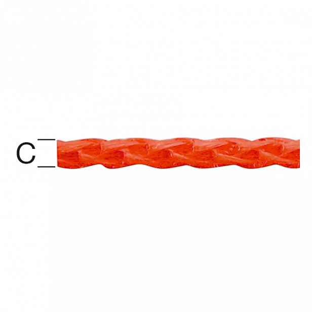 Pp-šňůra plet. červen 4 mm