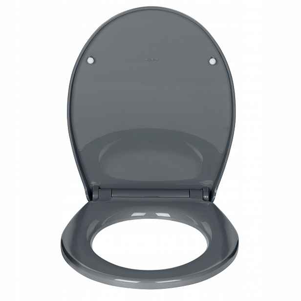 Wc Sedátko S Nástěnnou Zarážkou Plast 37 X 44,5 CM Šedé