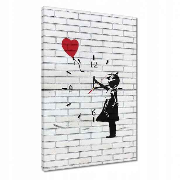 Hodiny 40x60 Banksy Dívka balón