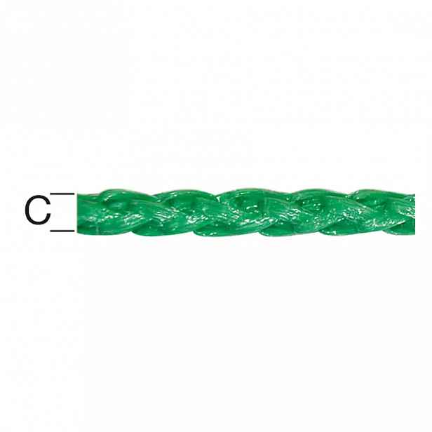 Pp-šňůra plet.zelená 4 mm