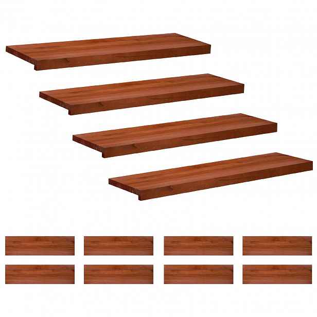 vidaXL Schodišťové nášlapy 12 ks 100 x 25 x 2 cm Hnědá