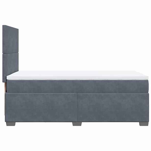 vidaXL Box spring postel s matrací tmavě šedá 90x200 cm samet
