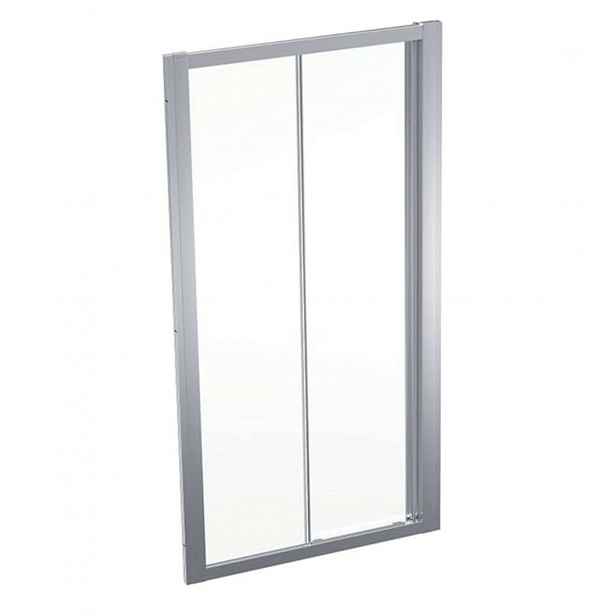 Geberit GEO - Sprchové dveře 100x190 cm, stříbrná/čiré sklo 560.133.00.2
