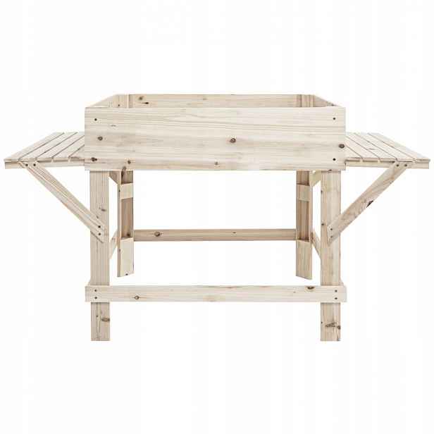 Květináč Costway 75 cm x 132 x 75 cm přírodní dřevo Květinový Záhon Zelenina