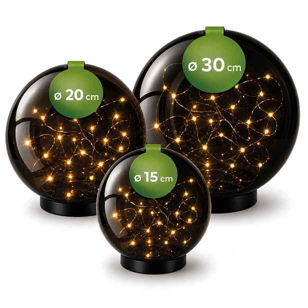 Solární Lampa Zahradní kula Sloupek do zahrady Dekorativní kulička Drátek Led 3 ks