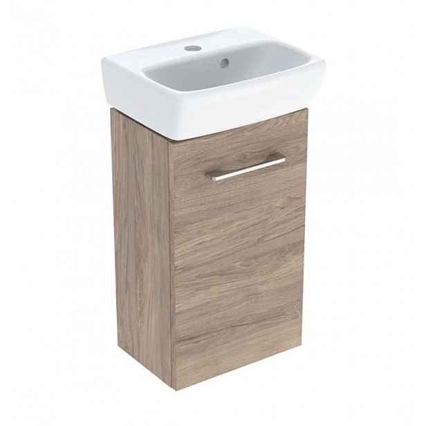 Geberit Selnova Square - Skříňka s umývátkem, 36x65x25 cm, 1 dvířka, L/P, ořech hickory 502.744.00.1