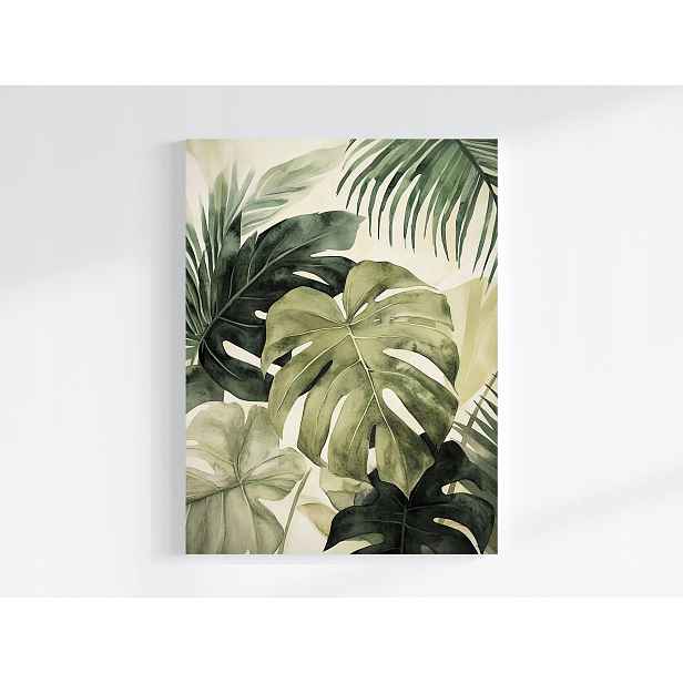 Obraz Na Plátně Canvas Akvarel Příroda Rostliny Monstera 60x80