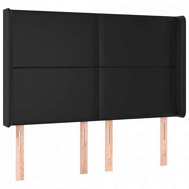 vidaXL Čelo postele typu ušák černé 147x16x118/128 cm umělá kůže
