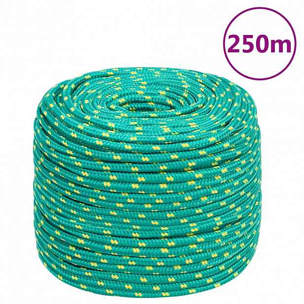 vidaXL Lodní lano zelené 8 mm 250 m polypropylen