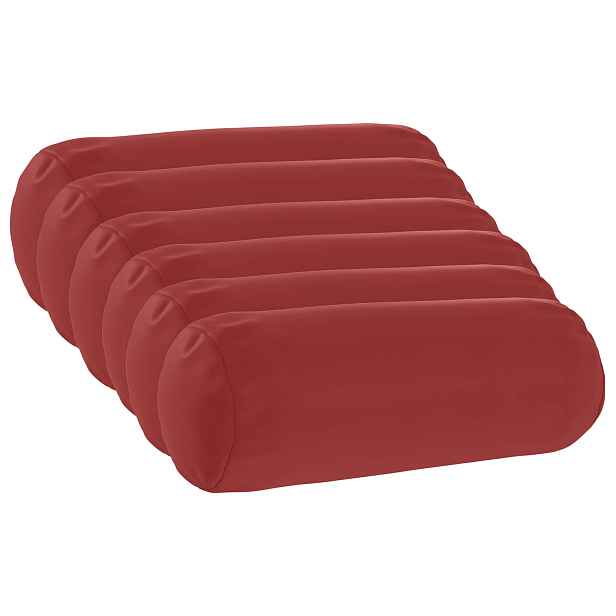 vidaXL Polštář 6 ks HEERLEN Víno Červené Ø 15 x 40 cm Polyester