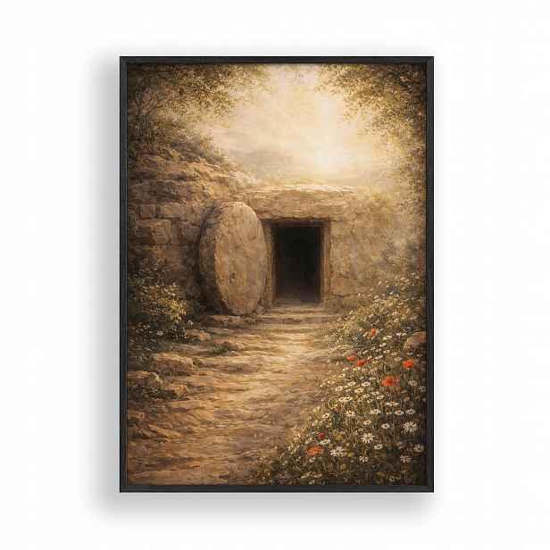 Obraz Prázdný hrob Ježíše Plakát Rámeček Dřevěný Černý 30x42 cm