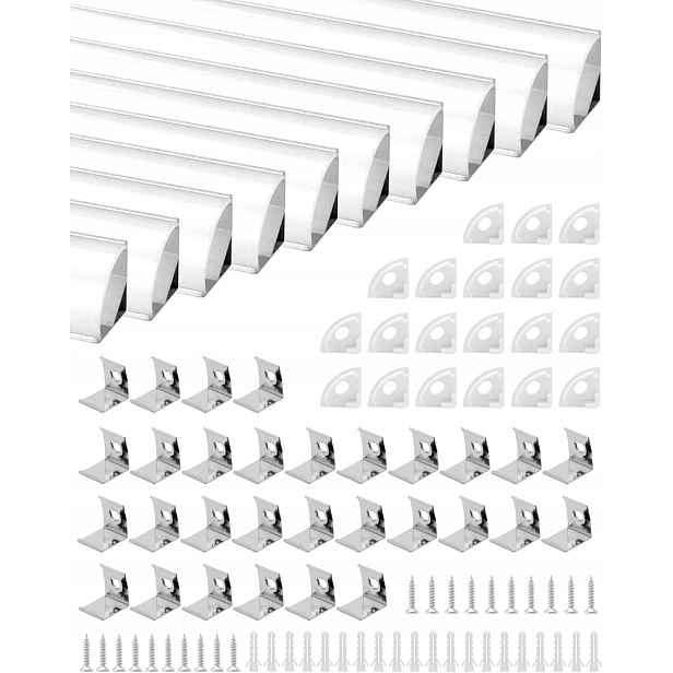 Hliníkový Led profil V-Shape 45° 10x1 m Qwork Rohový pro Led pásky
