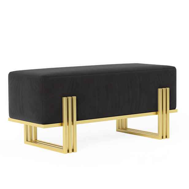 Idohome SEDACÍ LAVICE TEO 100 cm, zlatá / černá, kovový rám