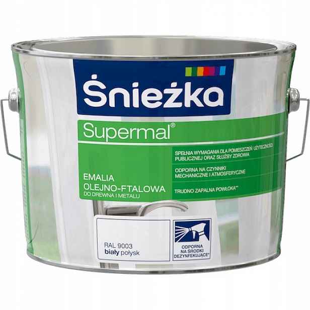 Olejovo-ftalový univerzální smalt Supermal 2,5 l bílý lesk