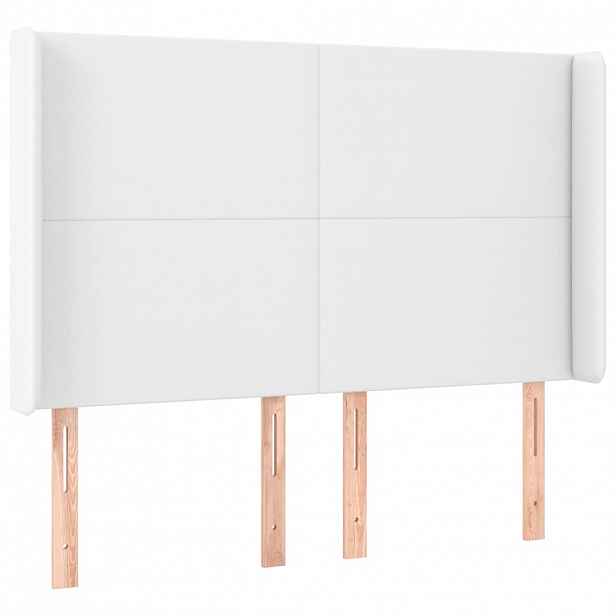vidaXL Čelo postele typu ušák bílé 147x16x118/128 cm umělá kůže