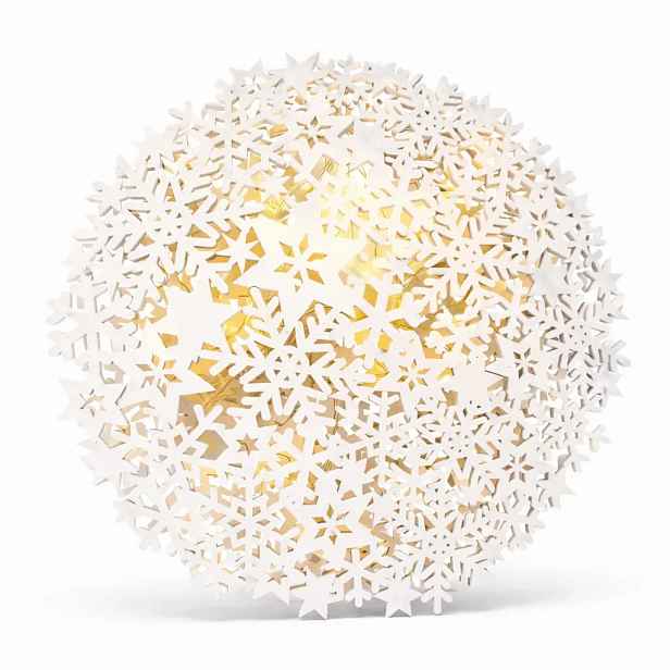 3D LED svítící vločka na baterie 26 × 29 × 3,2 cm teple bílá, IP20 interiér, AA