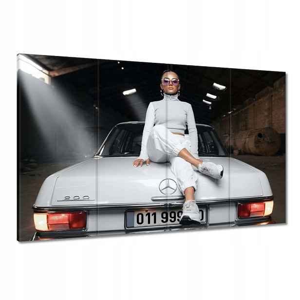 Obrazy 120x80 Bílá klasika Mercedes 200