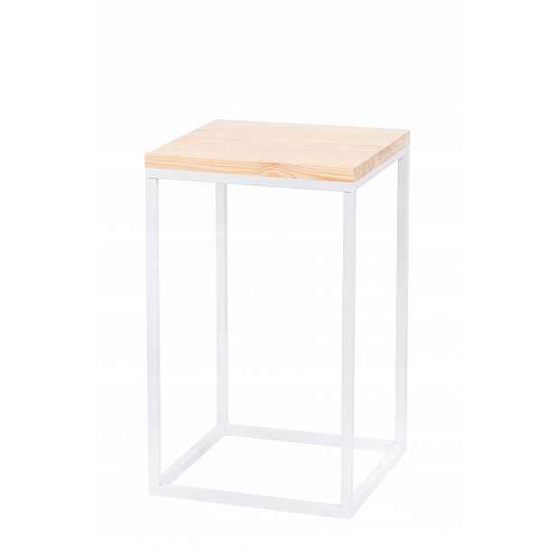 Držák Na Květináč Kovový Stojan Na Květiny Bílý 40 CM Loft Polský Výrobek