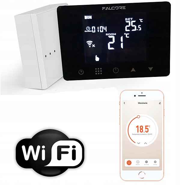 Pokojový termostat bezdrátový pokojový regulátor RF-451C-vW WiFi
