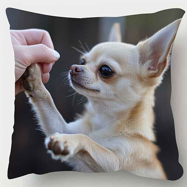 TEMU 1 ks Povlak na dekorační polštář s potiskem chihuahua, tradiční styl, oboustranný krátký plyšový povlak na polštář, 18 x 18 palců, polyester, se