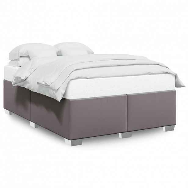 vidaXL Rám postele šedá 140 x 190 cm umělá kůže