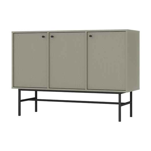MASSENO KOMODA TORINO, 125/86/41 cm se 3 dvířky, světle zelená