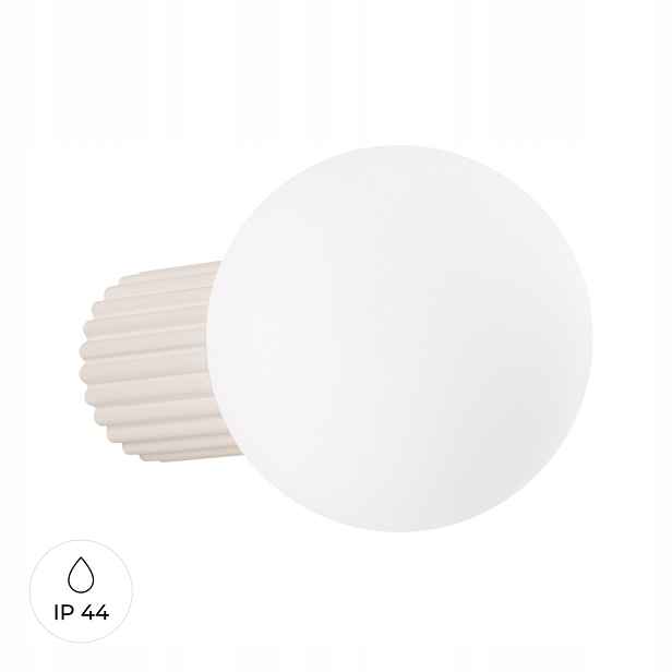 Sollux Lighting Moderní nástěnné svítidlo Halo béžová skleněná koule IP44 G9 8W