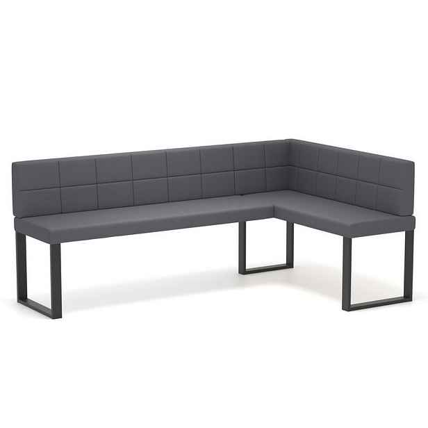 Idohome ROHOVÁ LAVICE SANA U pravá ekokůže prošívaná, 128/168 cm, šedá