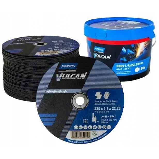 Kotouče Na Řezání Kovu Z Oceli Norton Vulcan 230x1,9 50 Ks