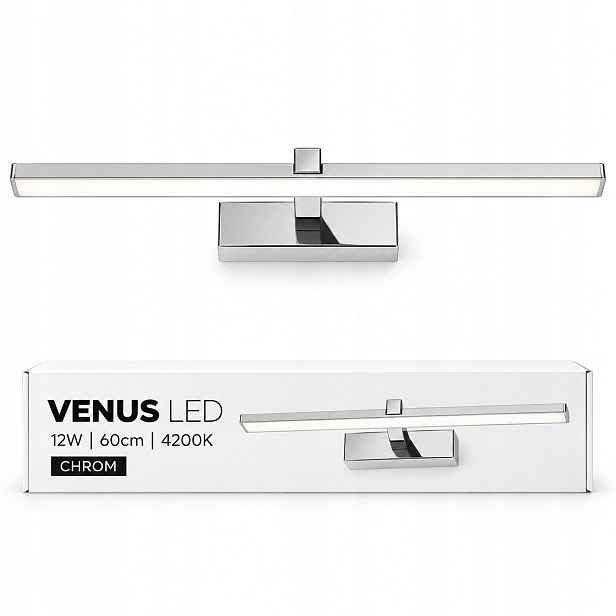 Lampa do zrcadla Venus Led 12W 60 cm chrom nástěnná 4200K IP44