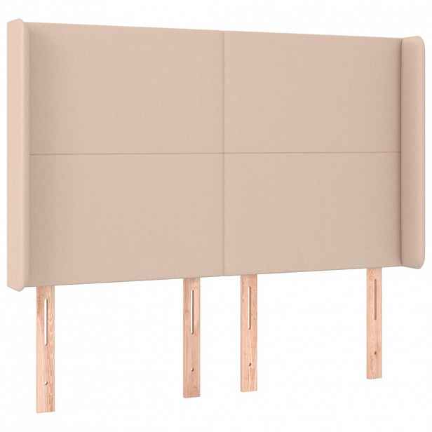vidaXL Čelo postele typu ušák cappuccino 147x16x118/128 cm umělá kůže