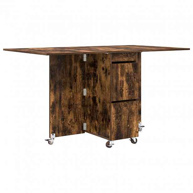 vidaXL Jídelní stůl 140 x 80 x 77 cm Kompozitní dřevo Kouřový dub