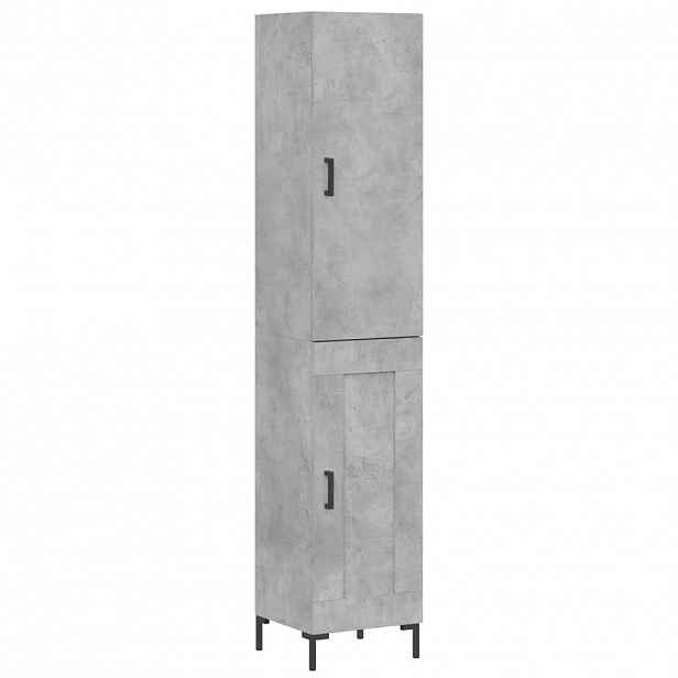 vidaXL Skříň highboard betonově šedá 34,5x34x180 cm kompozitní dřevo