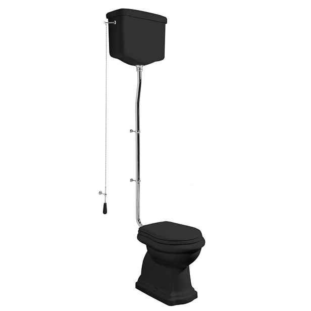 Kerasan RETRO WC mísa s nádržkou, spodní odpad, černá-chrom